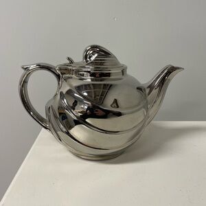 Vintage platinum glazed ceramic tea pot